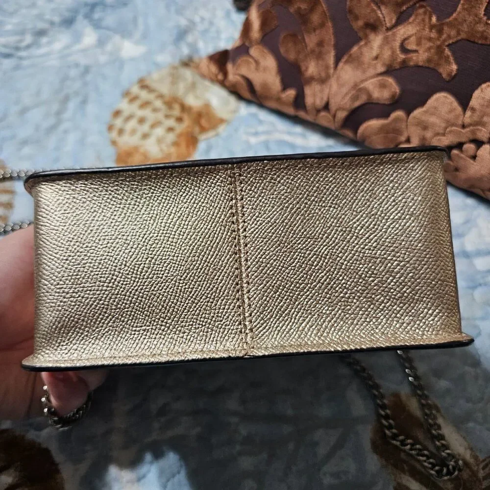 Coach Bowery Crossbody Purse in Metallic Champange/ Platinum color